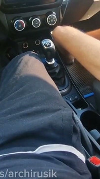 The Cute Twink Is No Longer a Virgin. the Taxi Driver Is Fucking the Femboy in the Ass on the Highway Without Condoms.