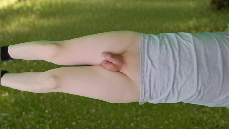 Kitty_Cross: 888 White Pretty Femboy on Green Grass Booty Soft Body...
