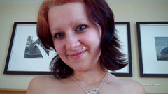 AmaPOV: Rubbing shaved teen pussy while she strokes me