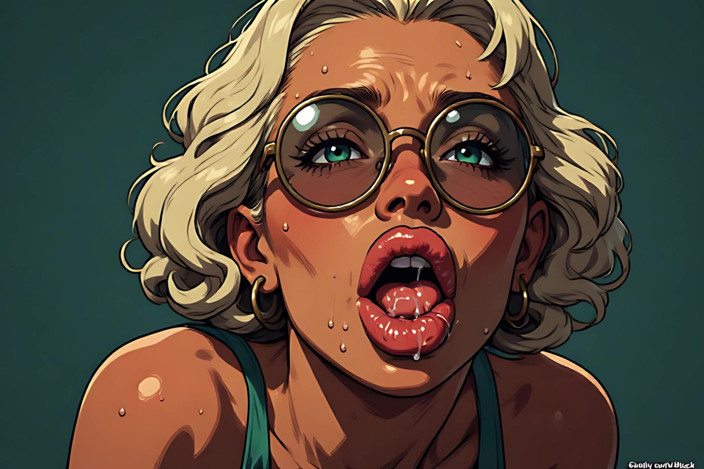 AI Porn: Wanita menghisap batang Ai Seni