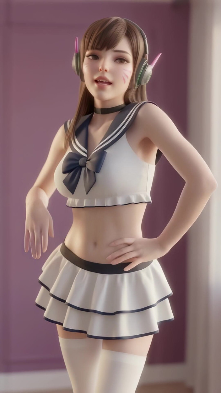 3D-Hentai Games: การเต้นรํา Bubbly ของ D.va (รุ่นสาว - Gee)