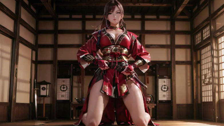 Seraphina Vale: 深红色武士！跪在阳光下的红发战士