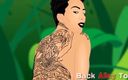 Back Alley Toonz: Межрасовый хентай мультфильм с большой задницей Bella Bellz с большой шикарной задницей трахается на уединенном пляже