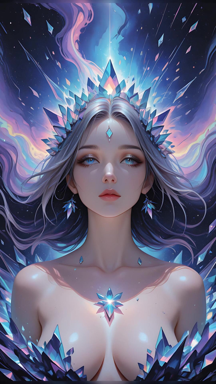 VelvetInk Studio: Zeiță astrală din Vortex cu fum obsidian și Crystal Light Fantasy...