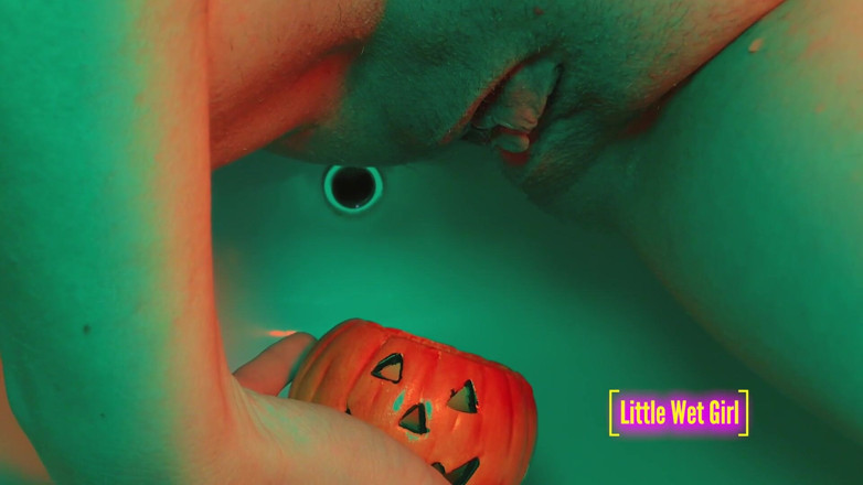 Little Wet Girl: Pissing in the pumpkin on Halloween