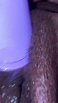 Amateur Ebony Pussy Masturbation with Hairbrush