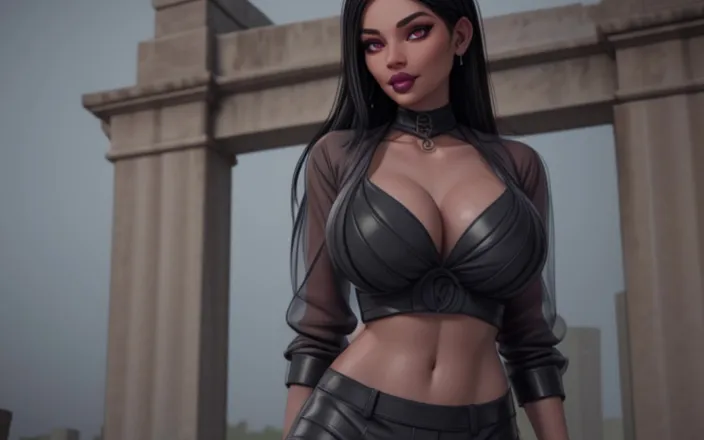 AI Porn: Goth Inspired Hentai Woman (slideshow)