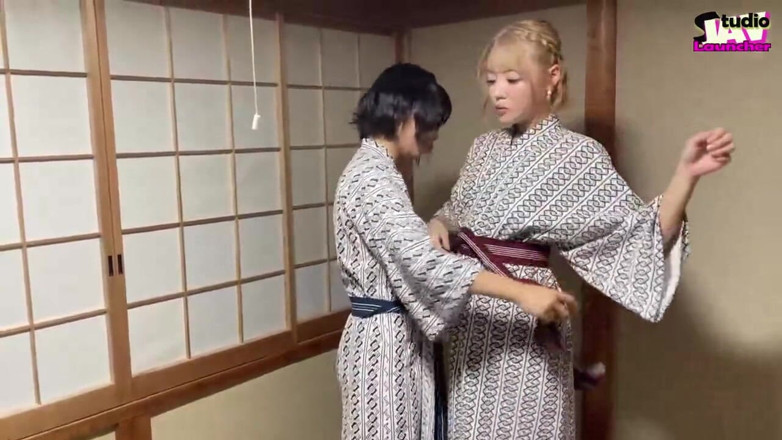 Studio JAV Launcher: A Blonde and a Dark-haired Beauty Share Wild Passion Beneath...
