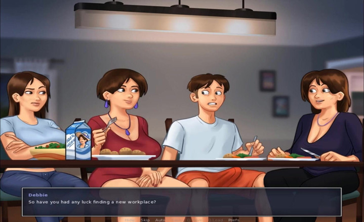 Hentai World: Summertime saga - masturbation each other under table
