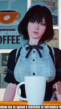 Cliente em um Maid Cafe: 3D porn