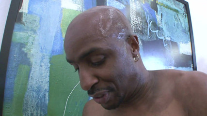 Radical Interracial: Big ass ebony sprayed by a big black cock