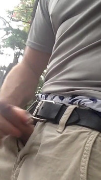 Jerking-off by the Water, at the Public Park, Sagging, American Eagle Boxers. Extended