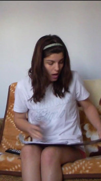 Sexy Teen Making Her Homework in Tight Short Pants