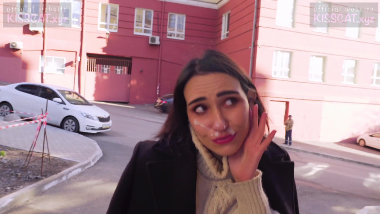 KissCat: Yüze boşalma yürüyüşü ile riskli anal seks - ajan Rus öğrenciyi sokakta...