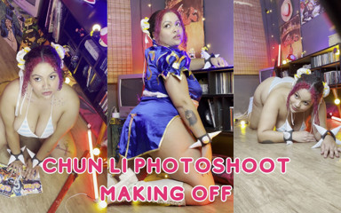 Cutiepiie Chubby: Пухла дівчина chun-li фотосесія робить косплей товстих вигинів за лаштунками