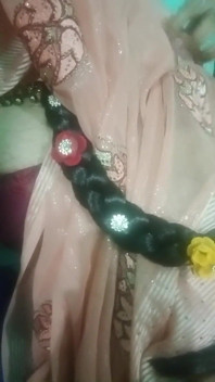 Indian Trans Woman Gaurisissy Pressing and Milking Her Boobs in Pink Saree
