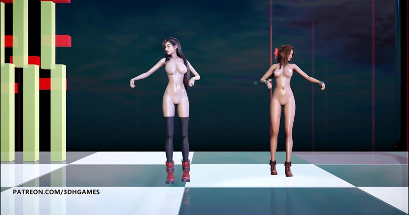 3D-Hentai Games: Berry good - Mellow Mellow, Tifa Lockhart Aerith, seksi striptiz final...