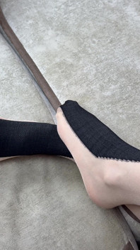 Solo Caressing Long Legs in Black Nylon Pantyhose