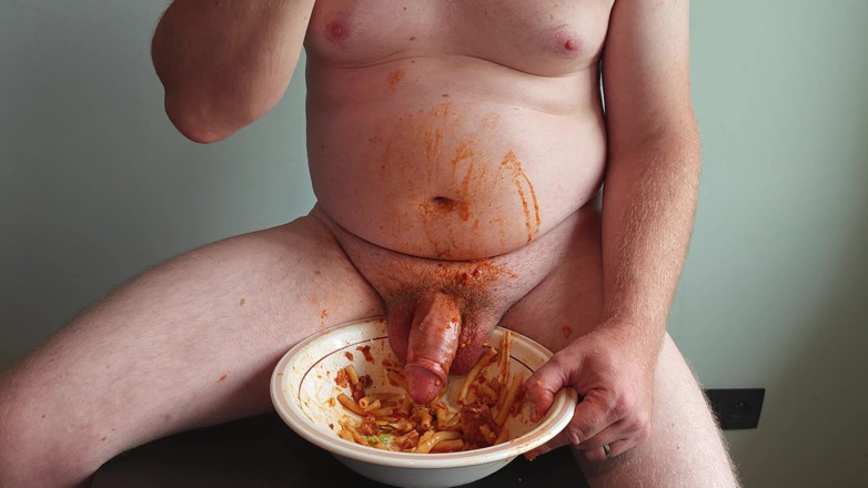 Food Pissplay: I Jerk off with My Dinner and Piss in It...