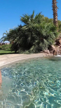 Hot Lesbian Interracial Fun in the Pool
