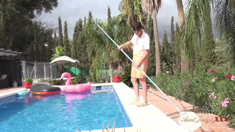 Aunt Judy's XXX: 47yo Busty Mature MILF Marie Fucks the Pool Boy