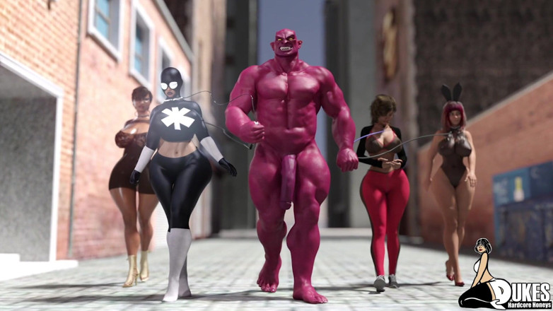 Dukes Hardcore Honeys: Big tit supervillain get fucked by huge dick old man
