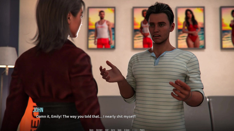 3D Cartoon Porn: Domino beach 2: emily lagi asik jalan-jalan di pantai malam-malam