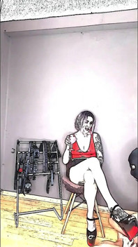 Lady Angela High Heel Fetish Animation Submissive Worships Pleaser Heels