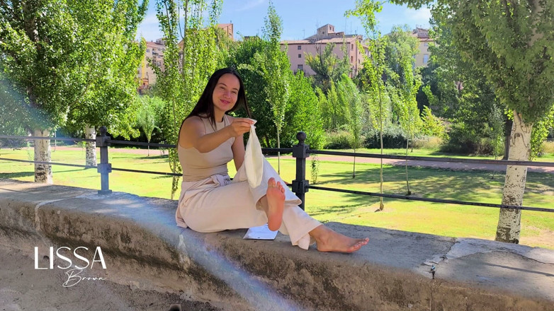 Lissa Brown: Inflating and Popping Them with Bare Feet Outdoors