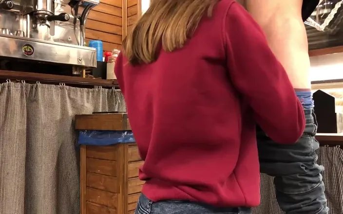 MaybeNatty: Young Girl Barista Made a Juicy Blowjob at Work in...