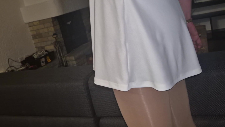 SavageHeater59: White Short Skirt Ass Watcher