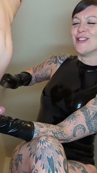 Cropping His Hard Cock