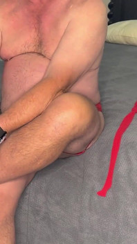 New Red Stockings and Panty Try on