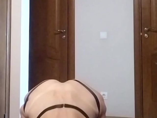 Long-legged Slut Shows off Her Figure and Lingerie and (Sisi strap)