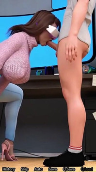 Mẹ kế thổi kèn cho tôi trong khi đeo bộ đầu VR - trò chơi sexbot # 26
