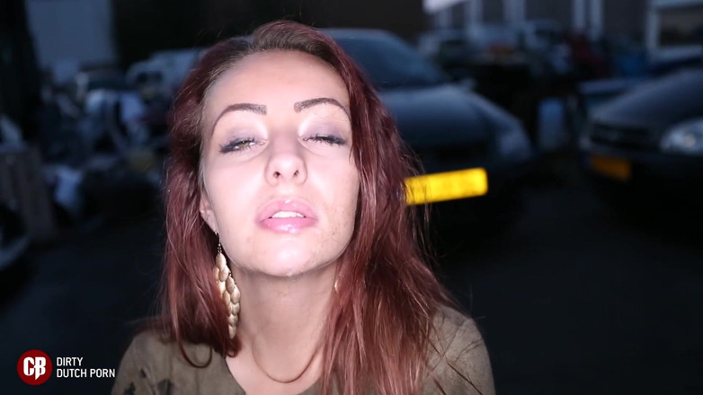 Cumbizz: Dutch teenslut outdoor blowbang and cumswallowe