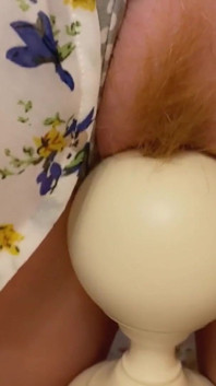Hot Rubbing Red Hairy Pussy Under Skirt. My Secret in the Bedroom