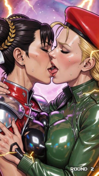 Hot Kissing Chun Li and Cammy