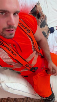 Tyler Blake Honění V Pracovním Oblečení Hivis Lumberjack - Protahování Svalů a Výbušný Výstřik