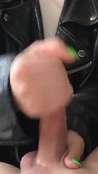 Vilu Vidish in Leather Jacket Swallows Cock