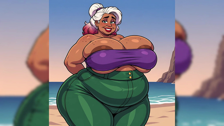 AI Porn: Tjocka BBW indiska kvinnor på Beach Ai