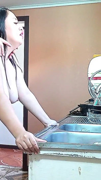 My Big Ass Stepmother Couldn't Resist in the Kitchen - Real Amateur Sex.