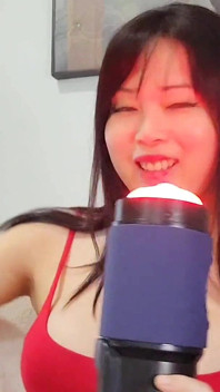 Hands Free Play with Warming Electronic Masturbator
