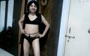 Cute &amp; Nude Crossdresser: Seksi siyah iç çamaşırlı seksi kadın kılıklı travesti tatlı lolipop.