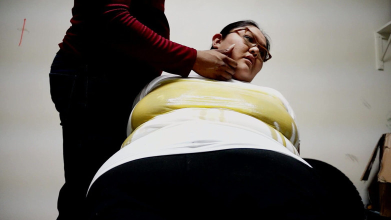 DeesDeepThroat: Dee Succumbs to Oiled Titty Play