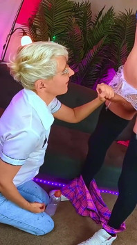 Cool Handjob for Sissy From so Hot Funny Cumming