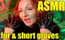 Arya Grander: Sexy pin up Arya doing ASMR sounds with short leather...