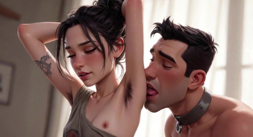 Anime Hentai: Feminist with Hairy Armpits Licked by Slave - Multiple Orgasms