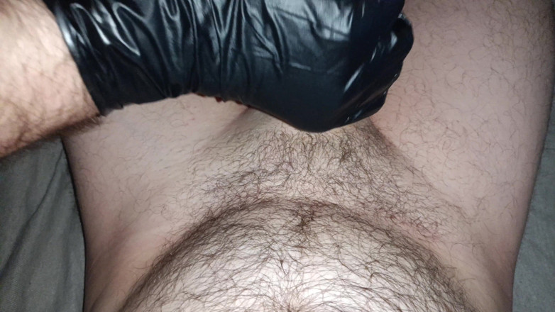 Uhri: Oil masturbation with latexglove