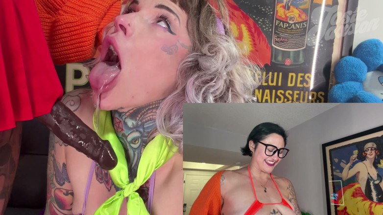 Josie Jaxxon: Cosplay BBC Strap on Blowjob: Velma Doms Daphne